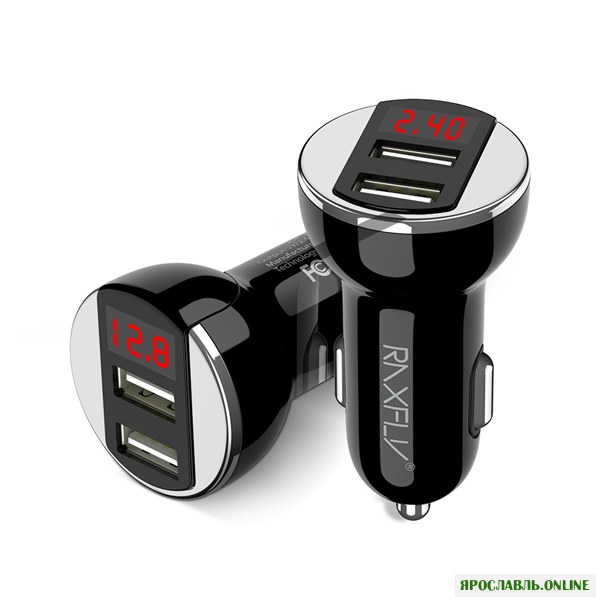RAXFLY 2.4A Dual USB LED Дисплей Авто Зарядное устройство для iPhone X 8Plus Oneplus 5t Xiaomi 6 Mi A1 Примечание 3 S8